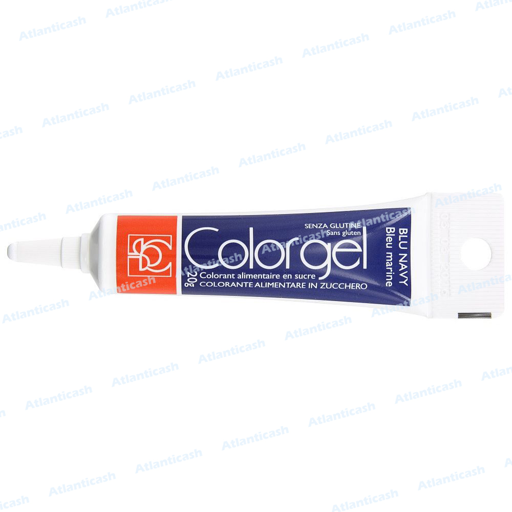 Corante Colorgel Azul Marinho 20gr Tubo de corante alimentar em açúcar azul navy com texto em italiano