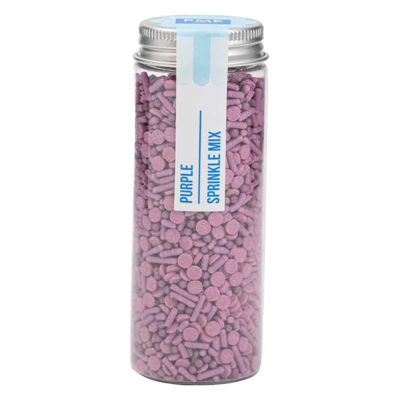 PME Mistura de Sprinkles Roxos – 76 g Frasco de confeitos roxos para bolos com tampa metálica