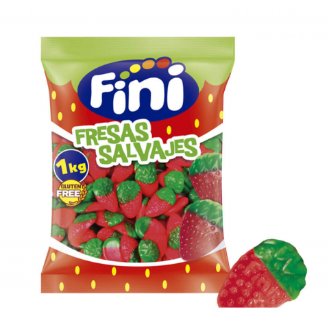 Pacote de doces Fini Fresas Salvajes com doce em forma de morango