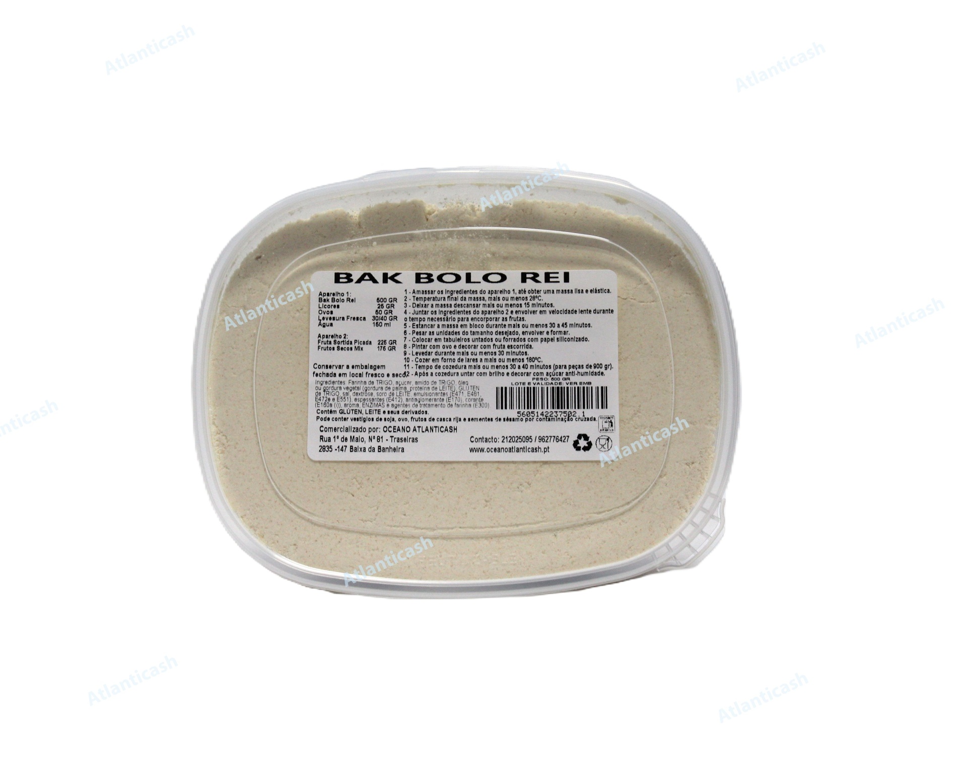 Bak Mix Bolo Rei ( Pack 500gr. / Pack 5 Kg) - Embalagem plástica transparente com etiqueta BAK BOLO REI