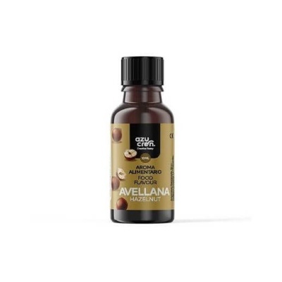 Frasco de aroma alimentar avelã Azucren com etiqueta dourada
