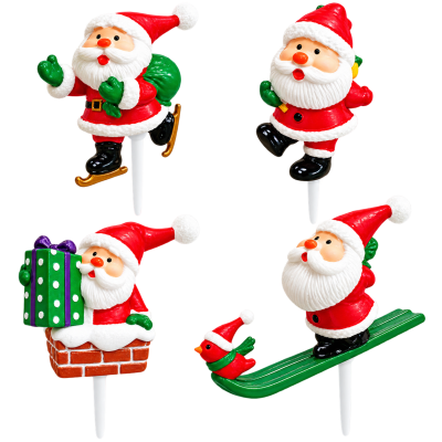 Decorações de Pai Natal em plástico para Natal em várias poses e cores