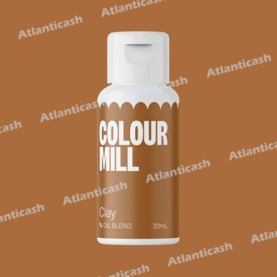 Frasco branco com rótulo castanho e texto branco Colour Mill Clay