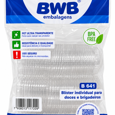 Embalagem com blísters transparentes para doces da marca BWB