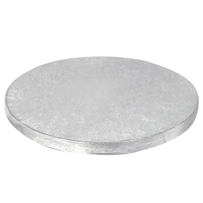 Prato giratório redondo prateado com textura metálica