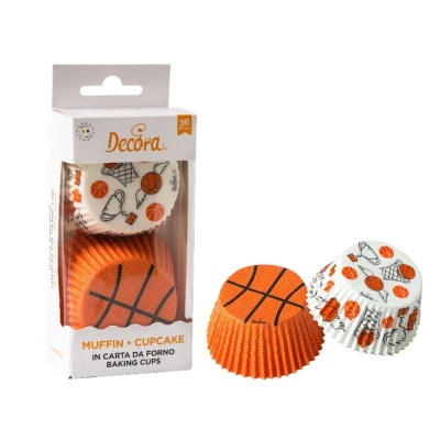 Forminhas para muffins e cupcakes com padrão de basquetebol