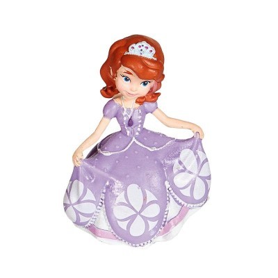 Boneca de personagem infantil com vestido lilás e coroa