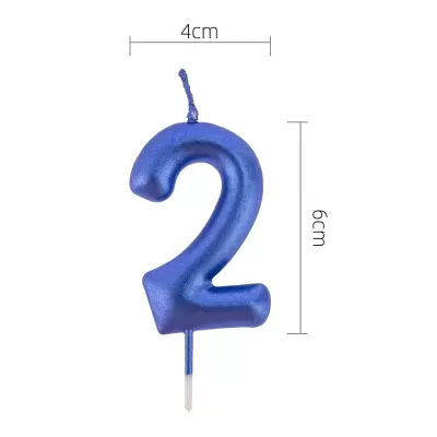 Vela número 2 azul para aniversário