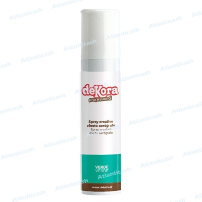 Frasco spray Dekora professional verde para efeito aerógrafo