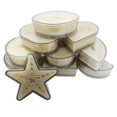 Moldes transparentes para confeitaria em formas redonda, coração e estrela