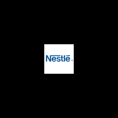 Logotipo azul da Nestlé sobre fundo branco
