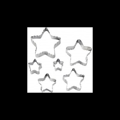 Conjunto de cortadores de massa em forma de estrela em metal