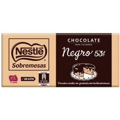 Barra de chocolate Nestlé Sobremesas 53% cacau para culinária