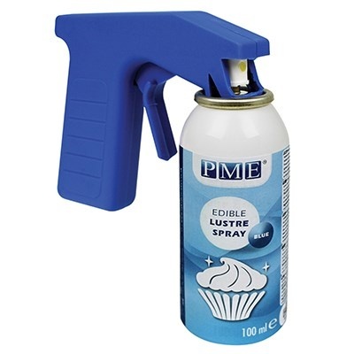 Spray comestível PME Lustre Spray Blue em lata com pistola azul