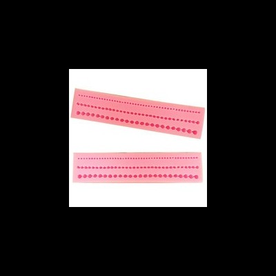 Molde de silicone rosa com padrões em círculos para decoração