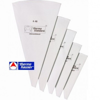 Conjunto de sacos de pasteleiro brancos com texto e logótipo thermo standard