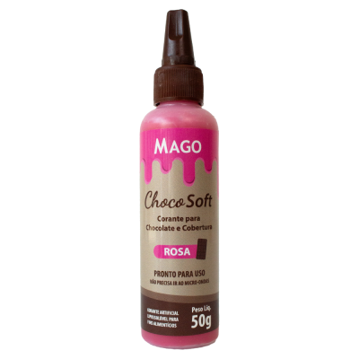 Frasco de corante para chocolate MAGO Choco Soft rosa 50g