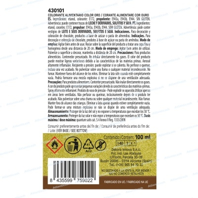 Rótulo de produto alimentício com informações de composição, uso, reciclagem e fabricante