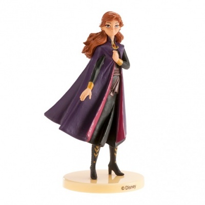 Figura colecionável de Anna da Disney com capa roxa e vestido preto