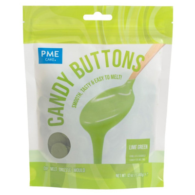 Pacote de Candy Buttons PME Cake verde lima, 340g, para derreter e moldar
