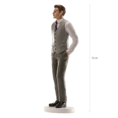 Estátua de homem vestido formal com colete e gravata