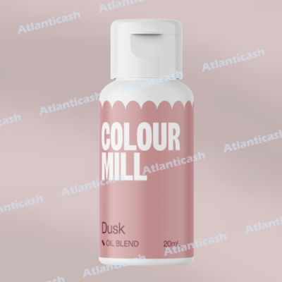 Frasco plástico branco e rosa com tampa branca e rótulo COLOUR MILL cor Dusk 20ml