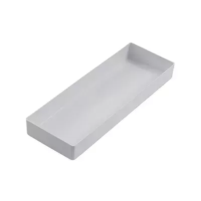 Tabuleiro retangular branco de plástico