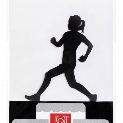 Topper bolo metal figura feminina a correr embalagem Modecor