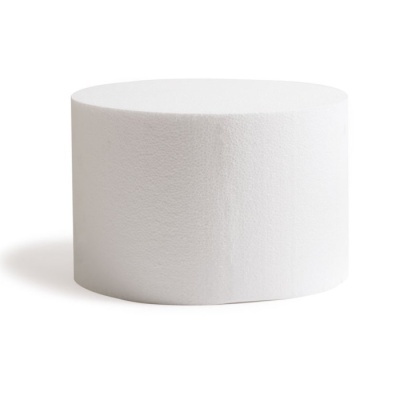 Cilindro branco texturizado em fundo branco