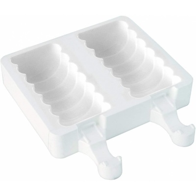 Forma de silicone branca para gelados com dois compartimentos
