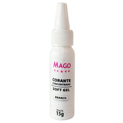 Frasco branco de plástico com corante concentrado para gel macio branco MAGO