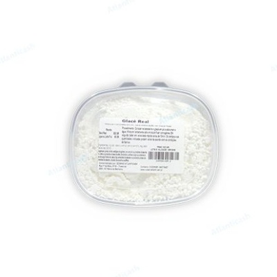 Recipiente plástico transparente com pó branco Glace Real