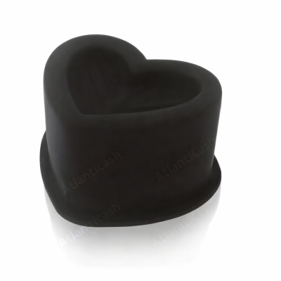 Forma silicone preta coração para bolos