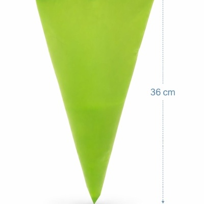 Saco de pasteleiro verde de silicone com medições