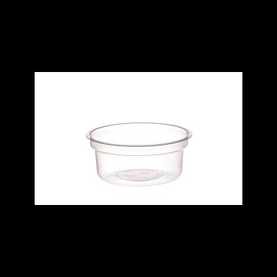 Tigela plástica transparente redonda com borda alargada