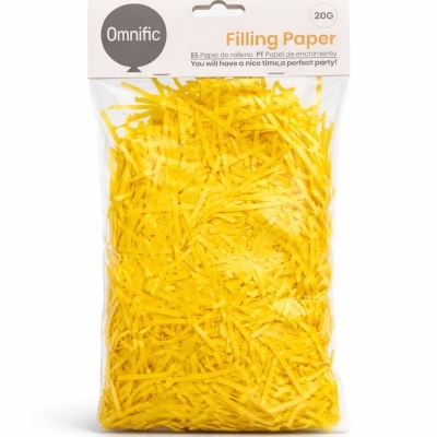 Pacote de enchimento de papel amarelo em tiras finas