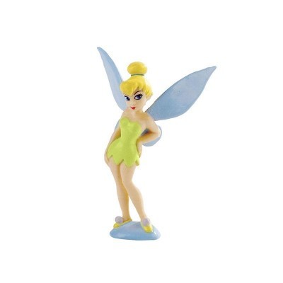 Figurinha decorativa da fada Sininho com vestido verde e asas azuis