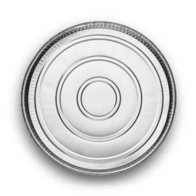 Prato redondo branco com anéis em relevo e padrão texturizado no bordo
