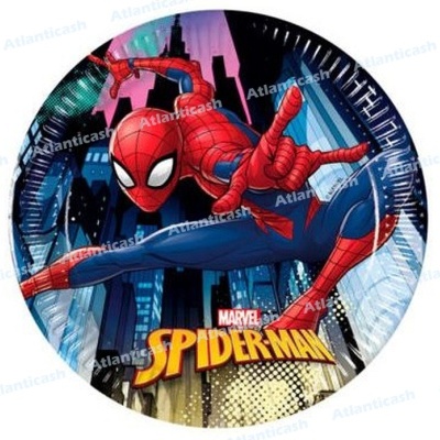 Ilustração circular do Spider-Man com texto Marvel Spider-Man