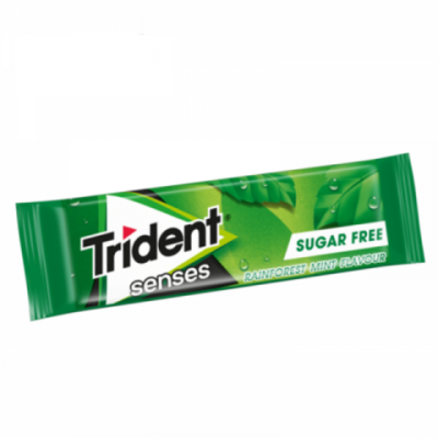 Pacote verde de pastilhas elásticas Trident senses Sugar Free Rainforest Mint