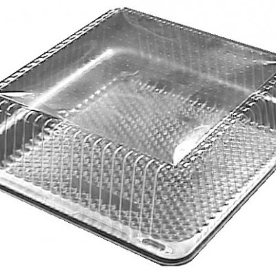 Embalagem plástica transparente quadrada para bolos