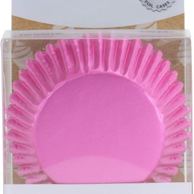 Forminhas metálicas para cupcakes cor rosa metálico em embalagem PME