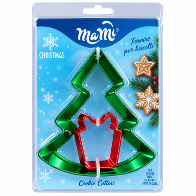 Conjunto de cortadores de biscoito em forma de árvore de Natal e presente