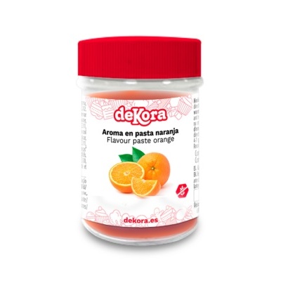 Frasco de pasta de aroma de laranja deKora com tampa vermelha