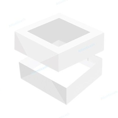 Caixa branca de embalagem com tampa destacada