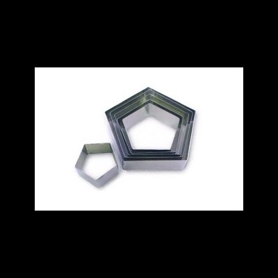 Conjunto de cortadores pentagonais metálicos