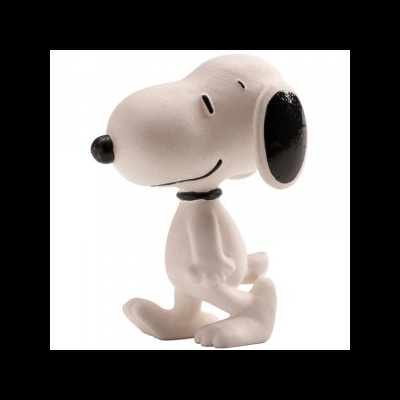Figura decorativa branca e preta de Snoopy sobre fundo branco