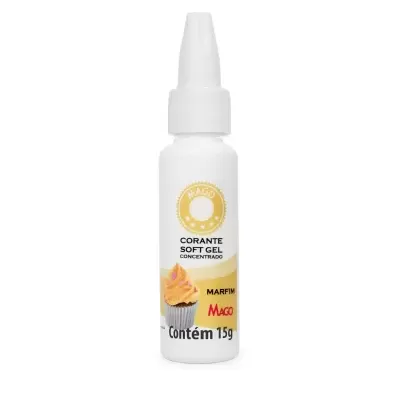 Frasco branco de corante soft gel concentrado Mago cor Marfim 15g