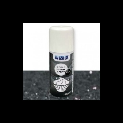 Spray comestível PME Lustre Spray preto num frasco de 100 ml