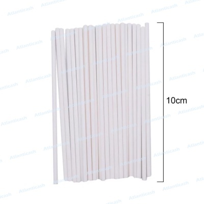 Vareta branca de madeira com 10 cm de comprimento